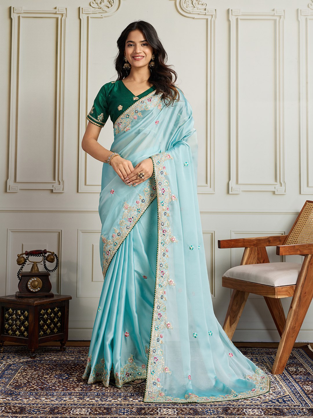 Party Wear Soft Rangoli Silk Saree