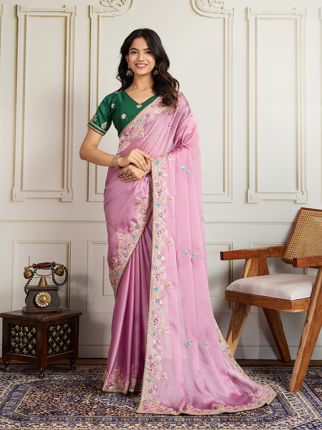 Party Wear Soft Rangoli Silk Saree
