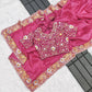 Premium Gold Crush With Heavy Embroidery Threads Saree