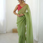 sparkle silk ready to wear saree with adjustable hooks