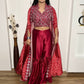 Einführung eines 4 Meter ausgestellten Lehenga mit Paillettenstickerei und Cut-Work
