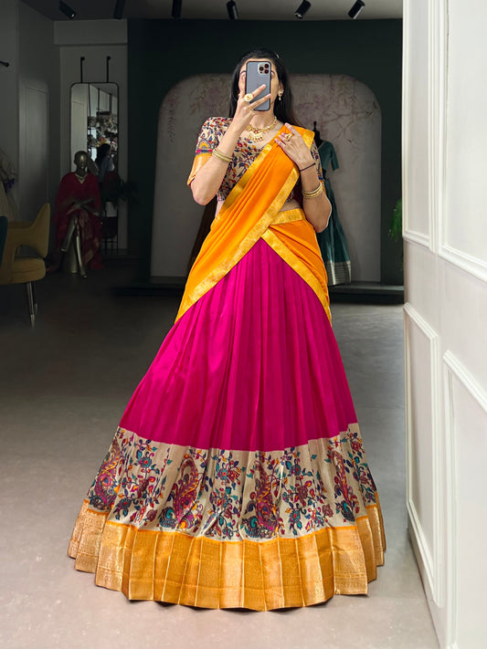 Aastha Silk Printed With Zari Weaving Work Lehenga