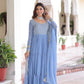Faux Georgette With Sequins & Zari Embroidered Work Gown