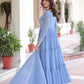 Faux Georgette With Sequins & Zari Embroidered Work Gown