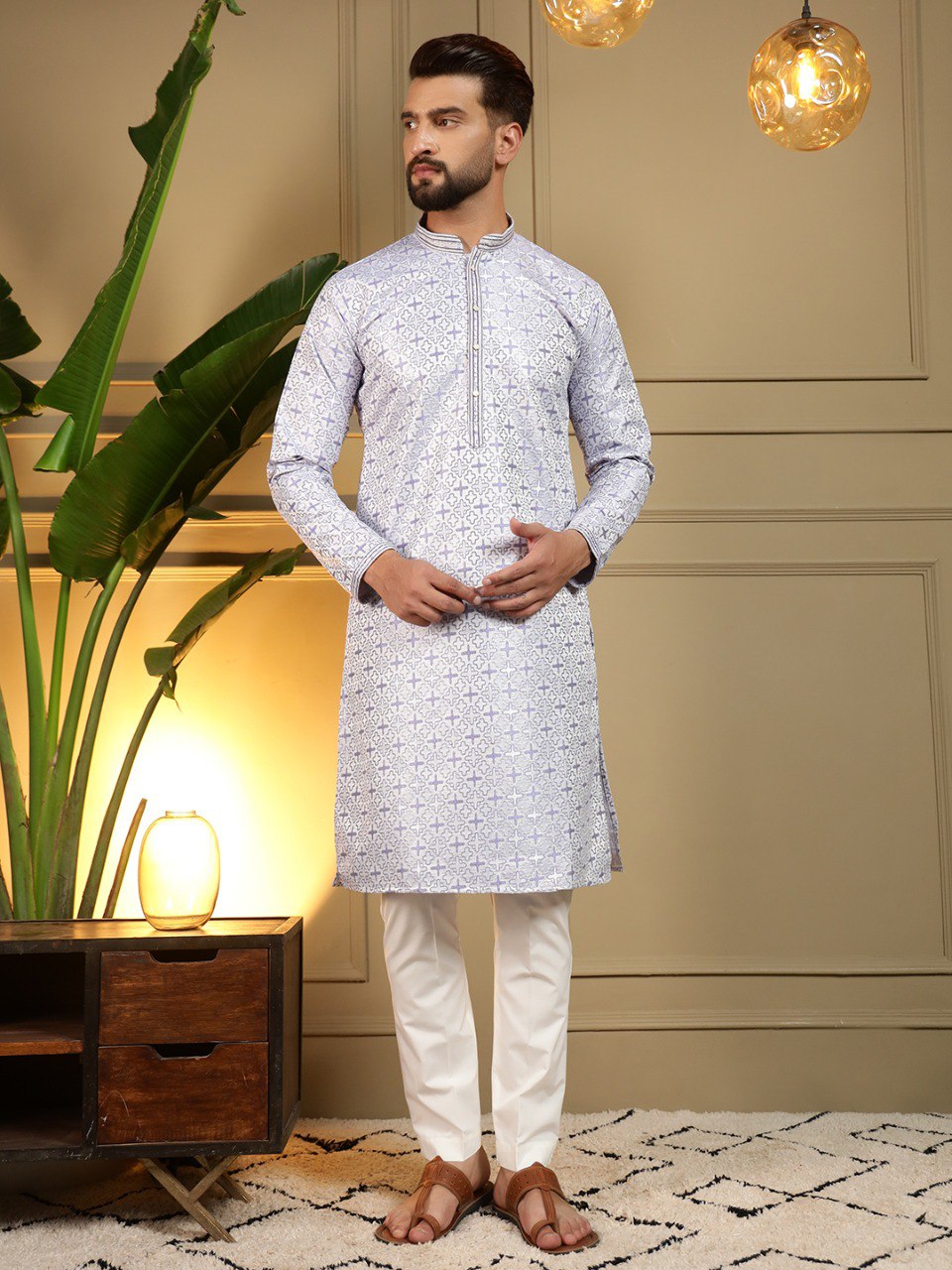 Heavy Jacquard Presenting Men's Kurta Pyjama
