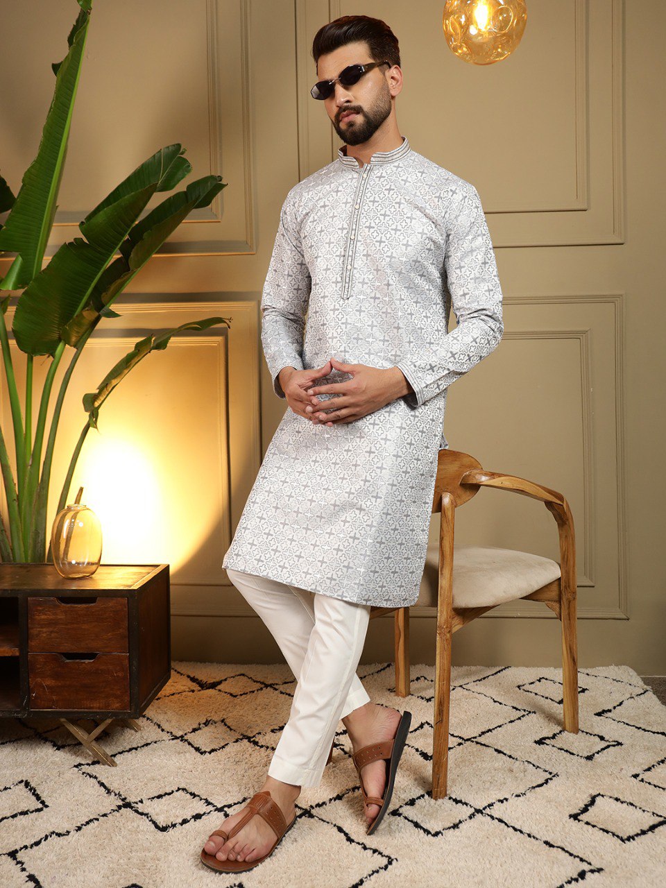 Heavy Jacquard Presenting Men's Kurta Pyjama