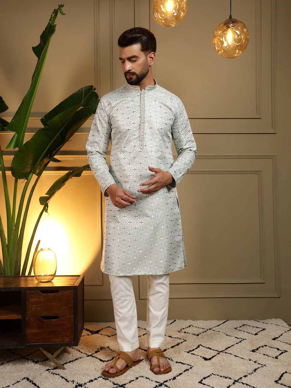 Heavy Jacquard Presenting Men's Kurta Pyjama