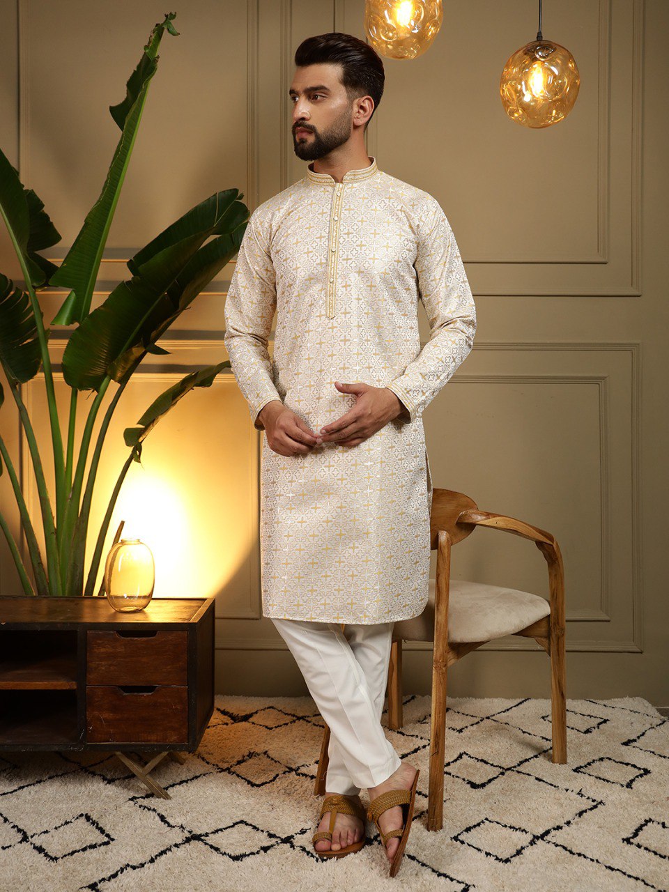Heavy Jacquard Presenting Men's Kurta Pyjama