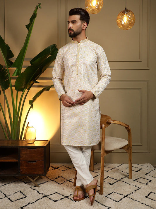Heavy Jacquard Presenting Men's Kurta Pyjama