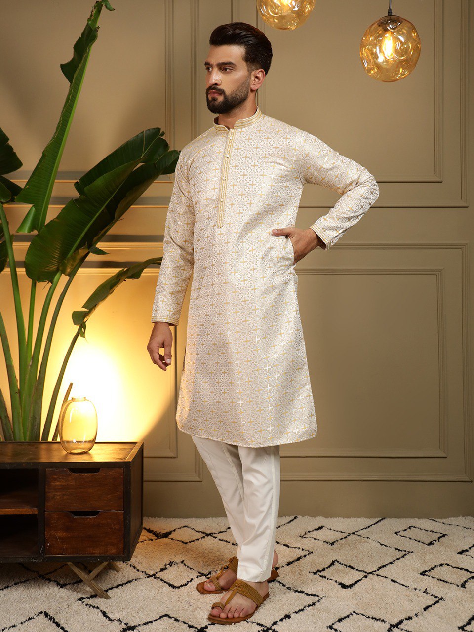 Heavy Jacquard Presenting Men's Kurta Pyjama