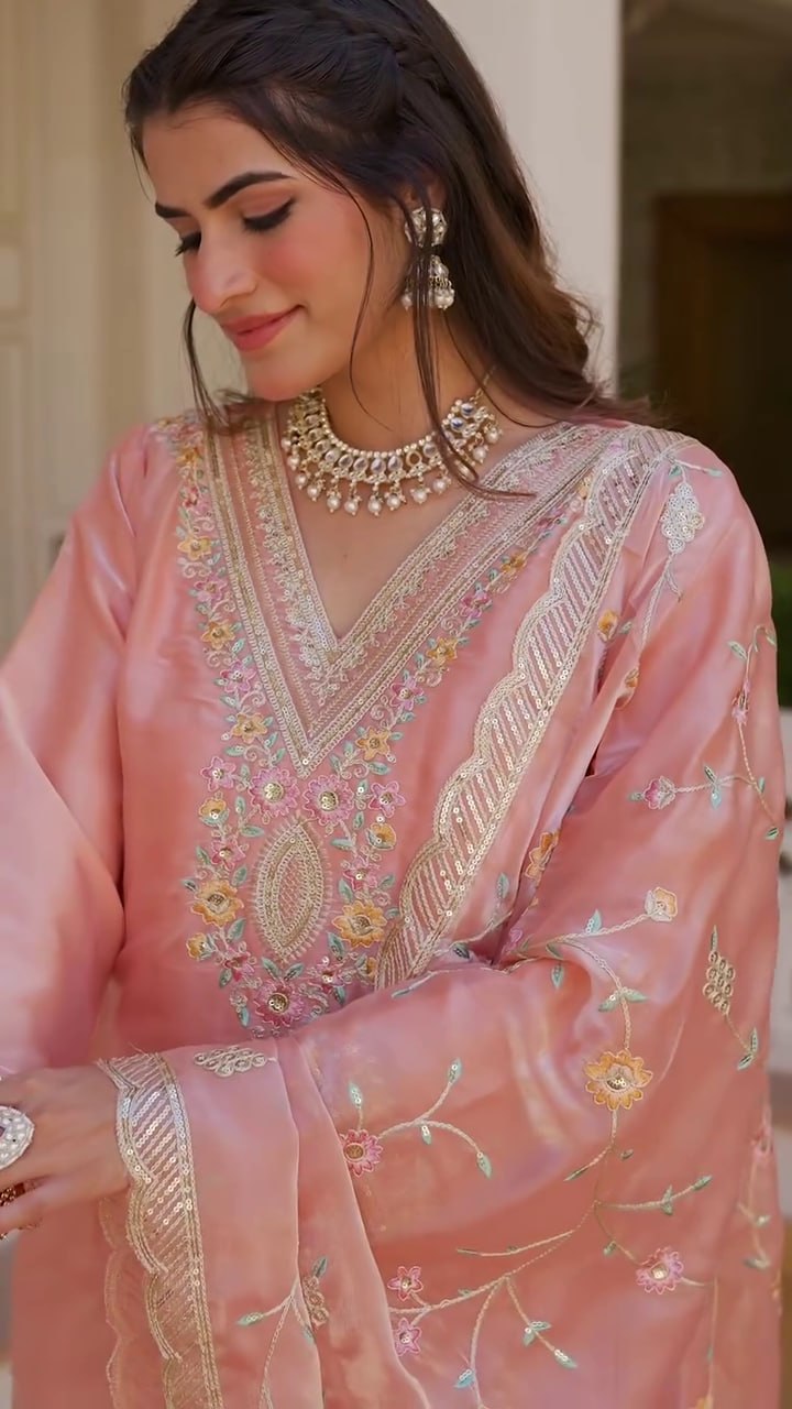 PRESENTING NEW COLLECTION WITH SILK SUIT