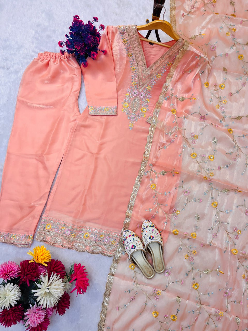 PRESENTING NEW COLLECTION WITH SILK SUIT