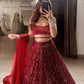 Einführung eines 4 Meter ausgestellten Lehenga mit Paillettenstickerei und Cut-Work