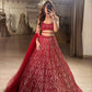 Einführung eines 4 Meter ausgestellten Lehenga mit Paillettenstickerei und Cut-Work