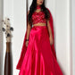 Japan satin silk lehnga with 4.75 meter flair