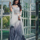 Einführung eines 4 Meter ausgestellten Lehenga mit Paillettenstickerei und Cut-Work
