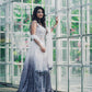 Einführung eines 4 Meter ausgestellten Lehenga mit Paillettenstickerei und Cut-Work
