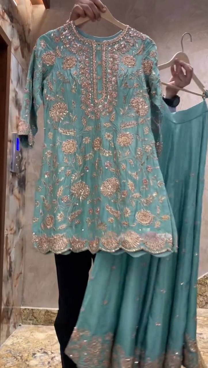 Lancement de la nouvelle collection Eid : 3 pièces, Long Kurti prêt à porter - Plazzo