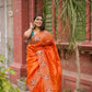 Premium Paper Crush silk sarees with Multi thread embroidery work Saree