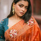 Premium Paper Crush silk sarees with Multi thread embroidery work Saree