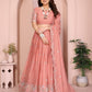 Star Georgette Embroidery Work with Cutwork Border Lehenga