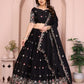 Star Georgette Embroidery Work with Cutwork Border Lehenga