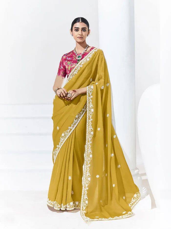 Wedding Wear Exclusive Ethnic Motif Saree