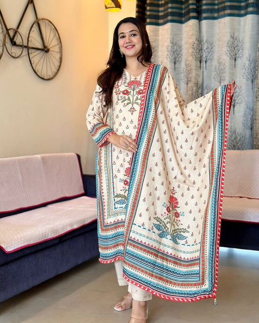 Beautiful Premium Muslin Multi Designing Suit