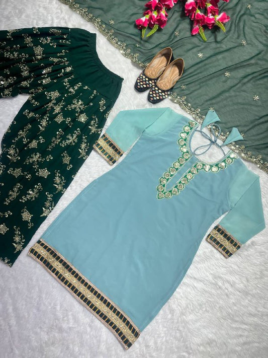 New Designer Party Wear Look Top Patiyala Salwar