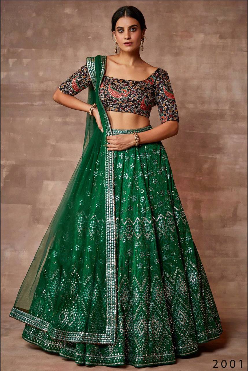 Designer Sequence Embroidery Stich Work Lehenga Choli