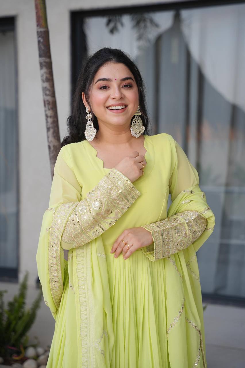 Designer Embroidered Anarkali Gown Dupatta Collection