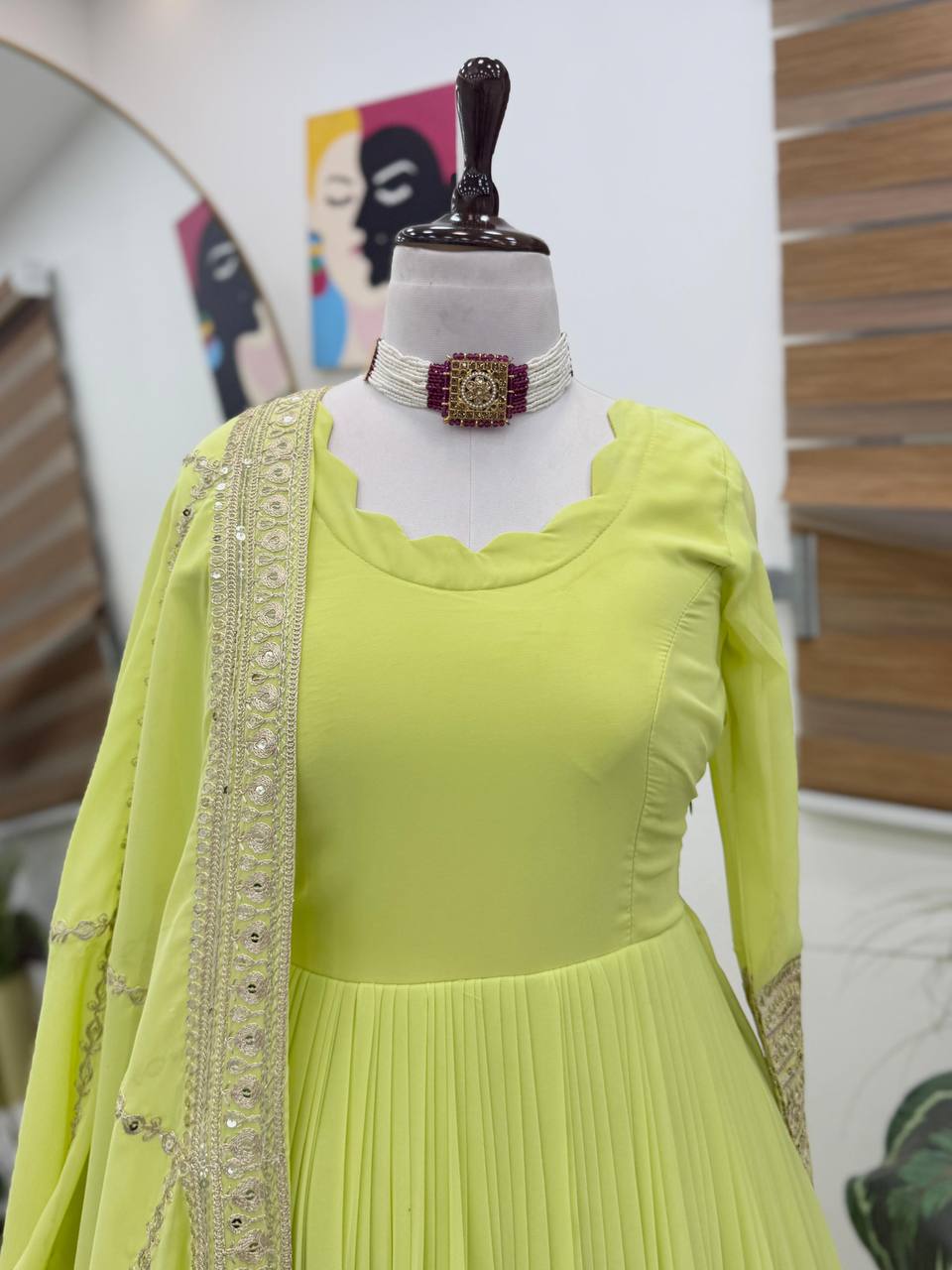 Designer Embroidered Anarkali Gown Dupatta Collection