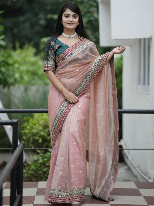 Beautiful Sequins and Cording Embroidered Saree