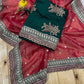 Beautiful Sequins and Cording Embroidered Saree