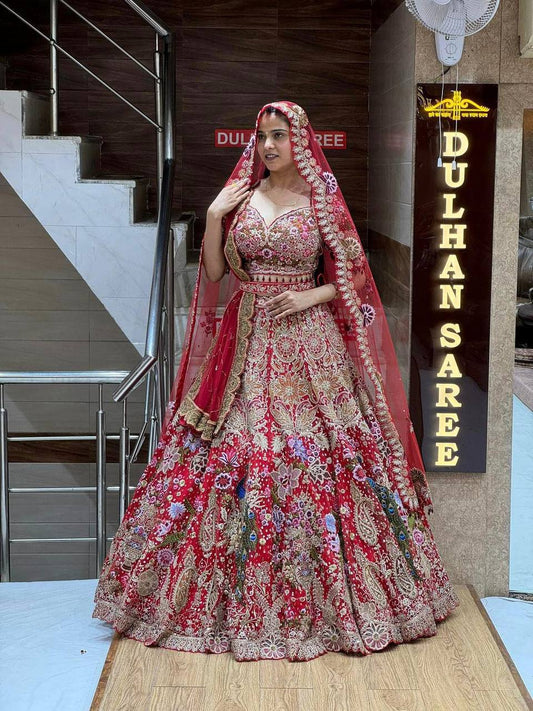 Launching 4 meter flared Fox Georgette Lehenga