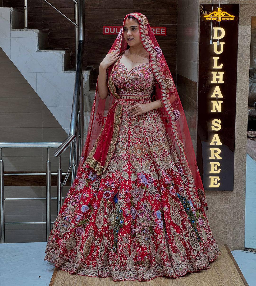 Launching 4 meter flared Fox Georgette Lehenga