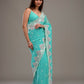 Premium Crunchy Heavy Embroidery Threads & Sequins Work Saree