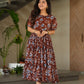 Desirable Women's Fully Flair Gown Made With Faux Georgette Fabrics With Print