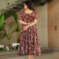 Desirable Women's Fully Flair Gown Made With Faux Georgette Fabrics With Print