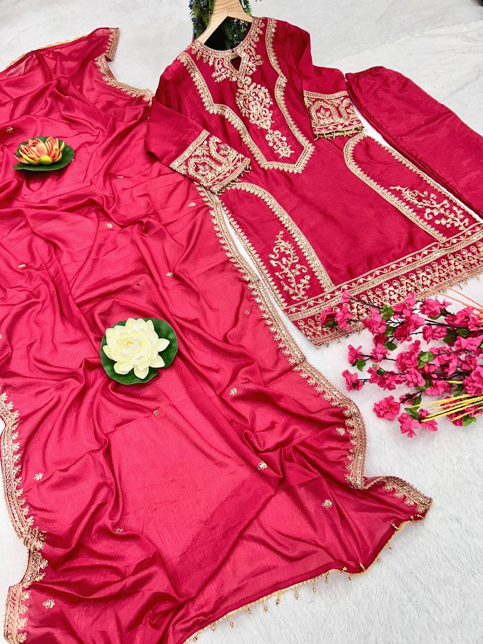 3 Different Coloured Embroidered Attractive Party Wear Suit