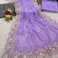 Pure Georgette heavy embroidery c pallu work Saree