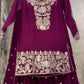 Pure Heavy Chinnon Silk With Heavy Embroidery Coding Sequence Work Suit