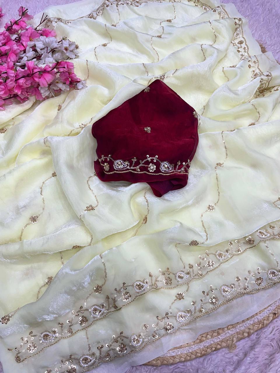 Fandy sattin Presents New Bollywood Trending Design Saree