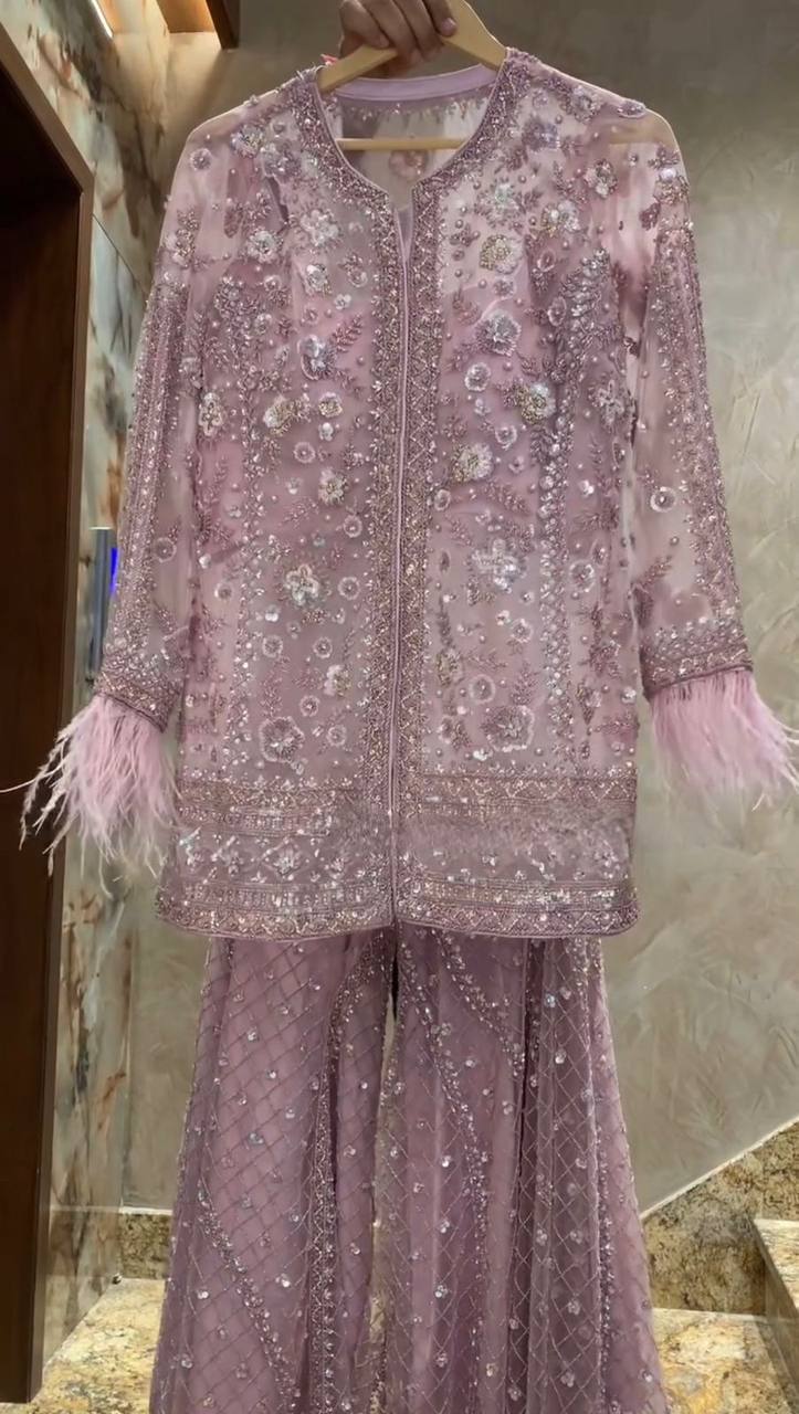 Einführung der neuen Eid-Kollektion: 3-teiliges, fertiges langes Kurti – Plazzo