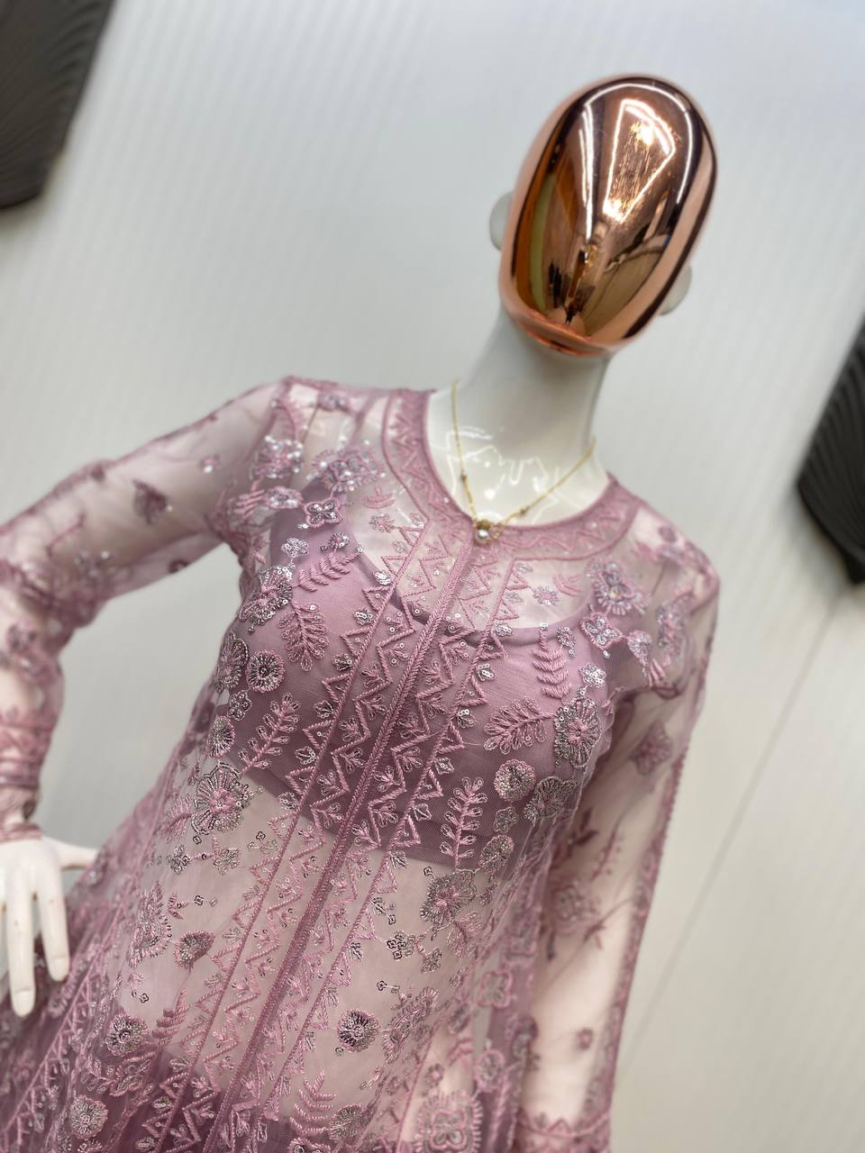 Einführung der neuen Eid-Kollektion: 3-teiliges, fertiges langes Kurti – Plazzo