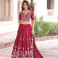 Vichitra Silk With Heavy Sequins & Thread Embroidered work Lehenga