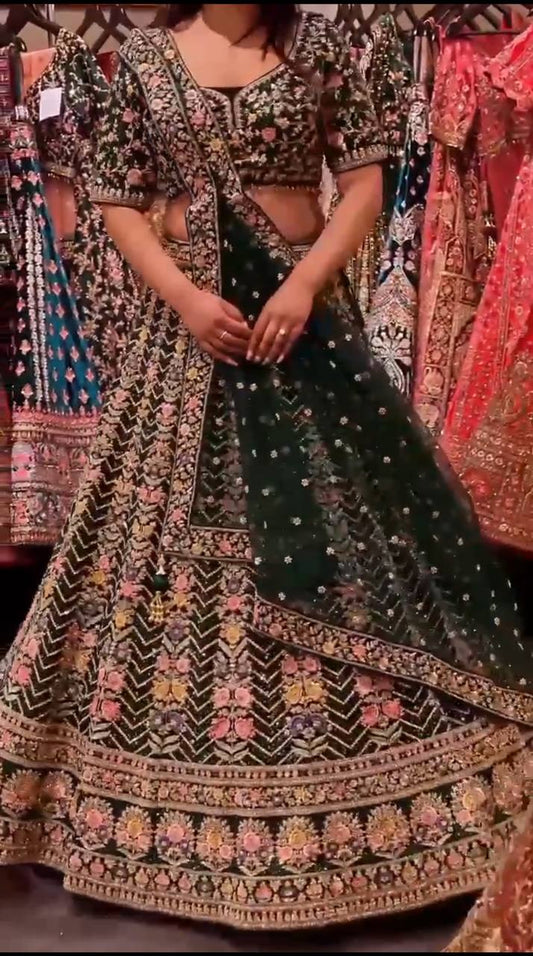 Launching 4 meter flared Fox Georgette Lehenga