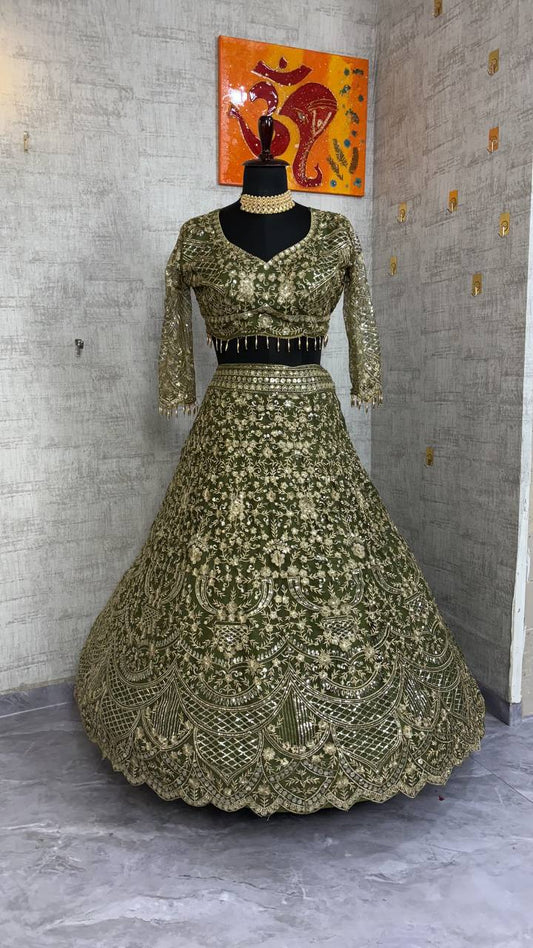 Launching 4 meter flared Premium Quality Soft Net Lehenga