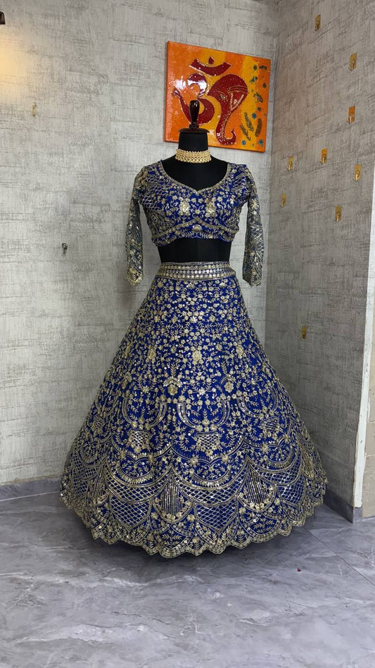Launching 4 meter flared Premium Quality Soft Net Lehenga