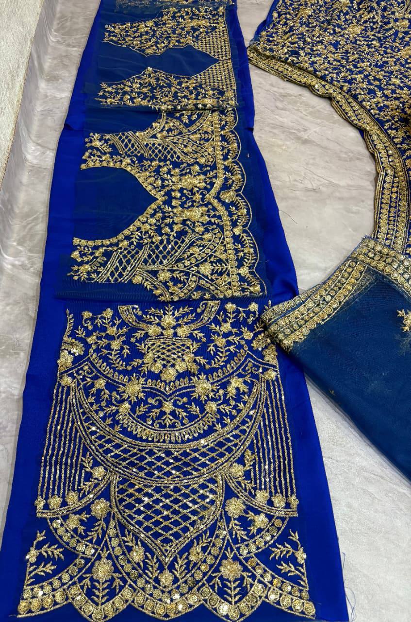 Launching 4 meter flared Premium Quality Soft Net Lehenga